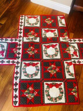 Dog SM/MD Handmade Crate Cover Side Panels Christmas Quilting Reversible